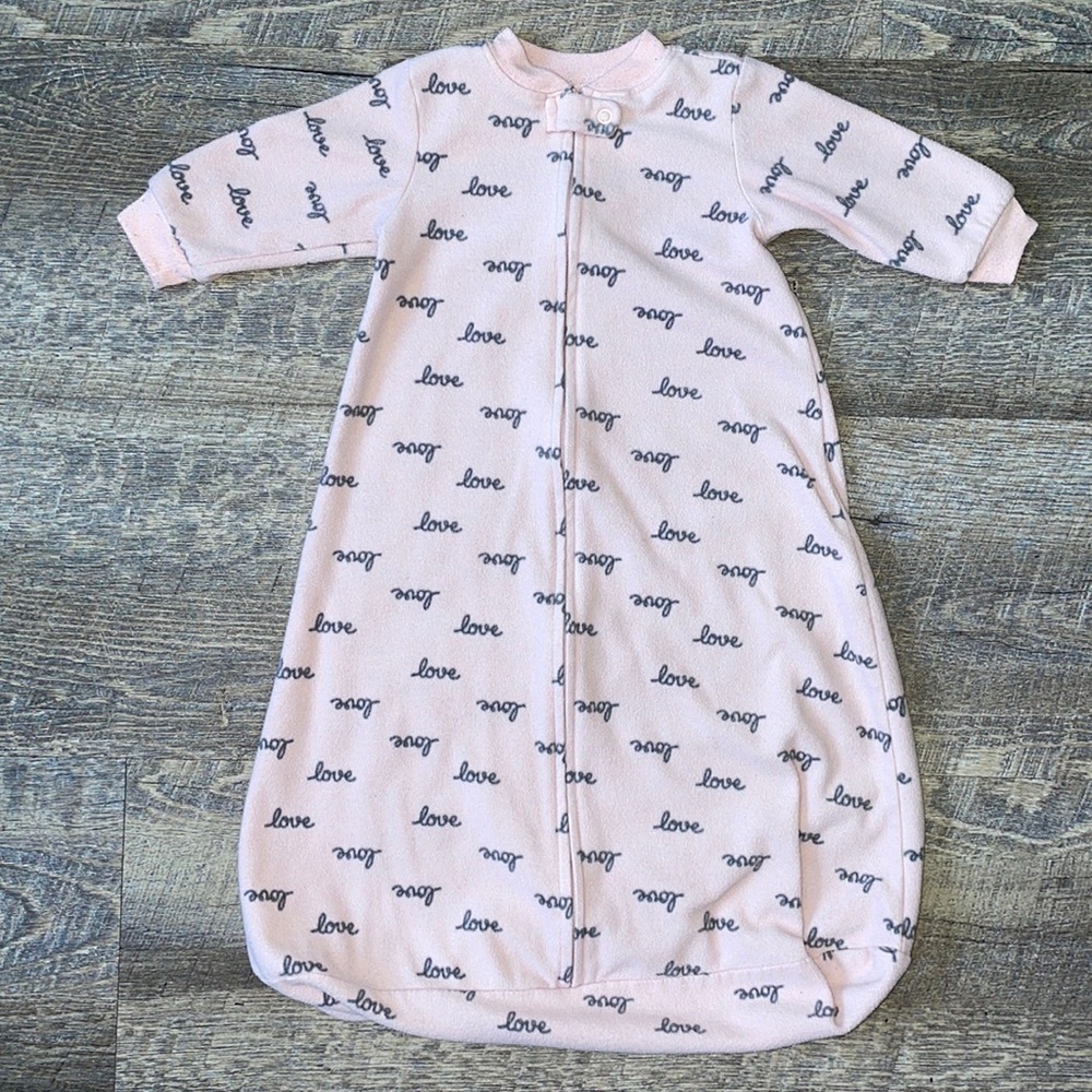 Carters | M Light Pink & Gray “Love” Sleep Sack